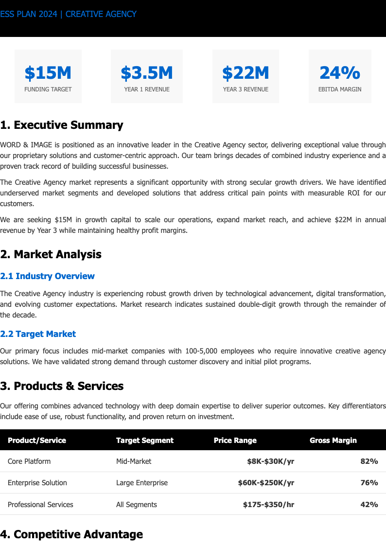 Typographic business plan