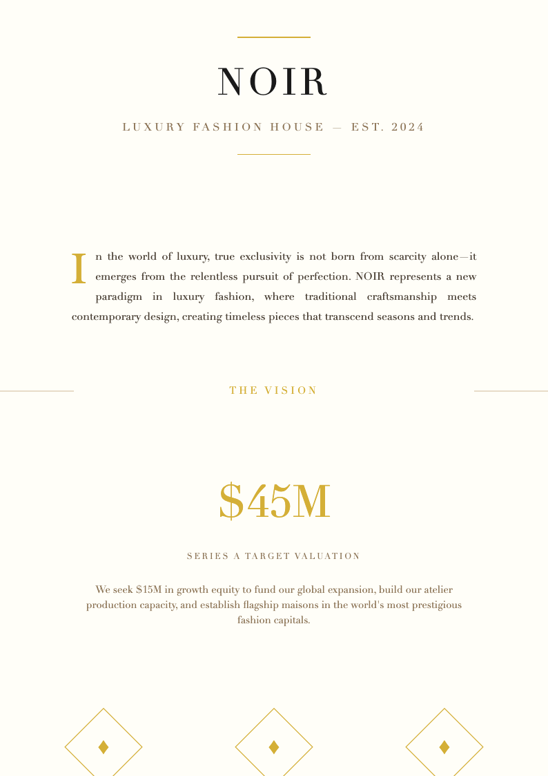 Luxury premium business plan