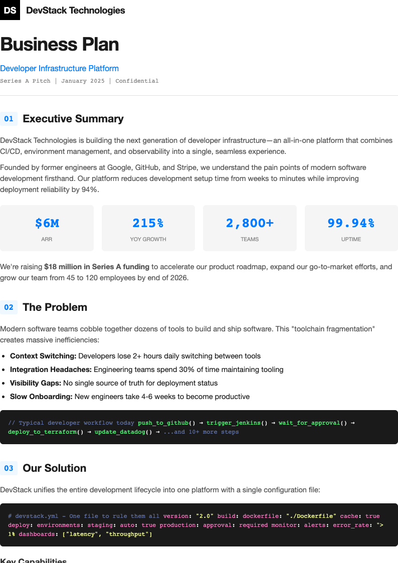 Tech minimalist business plan