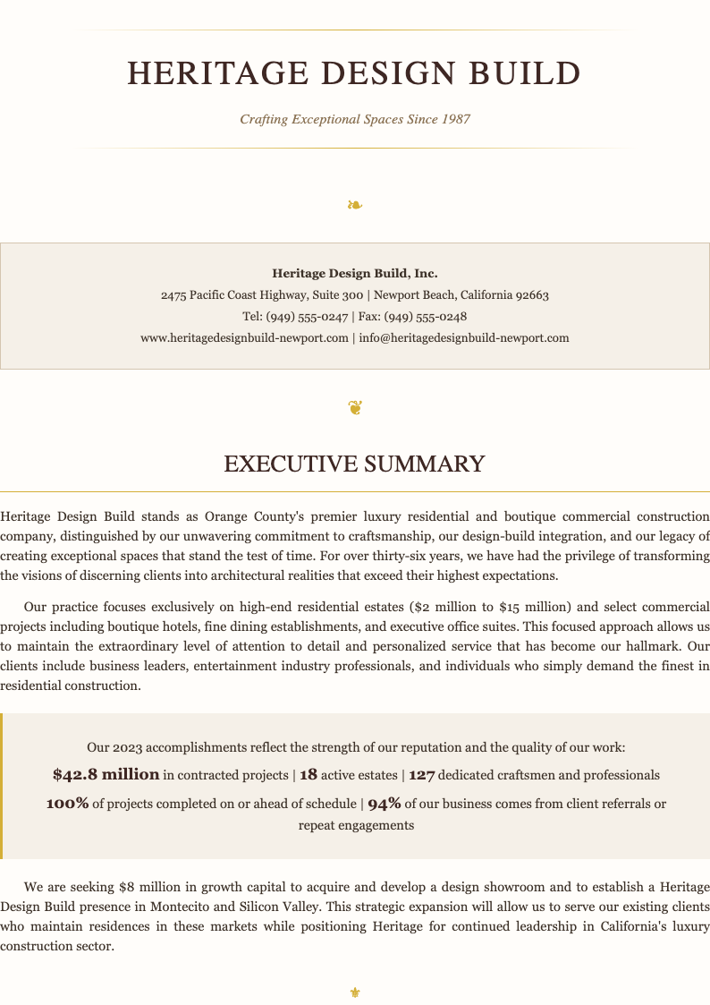 Elegant sophisticated construction business plan