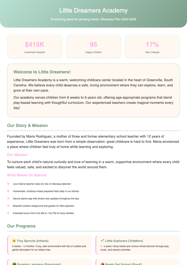 Soft pastel day care business plan