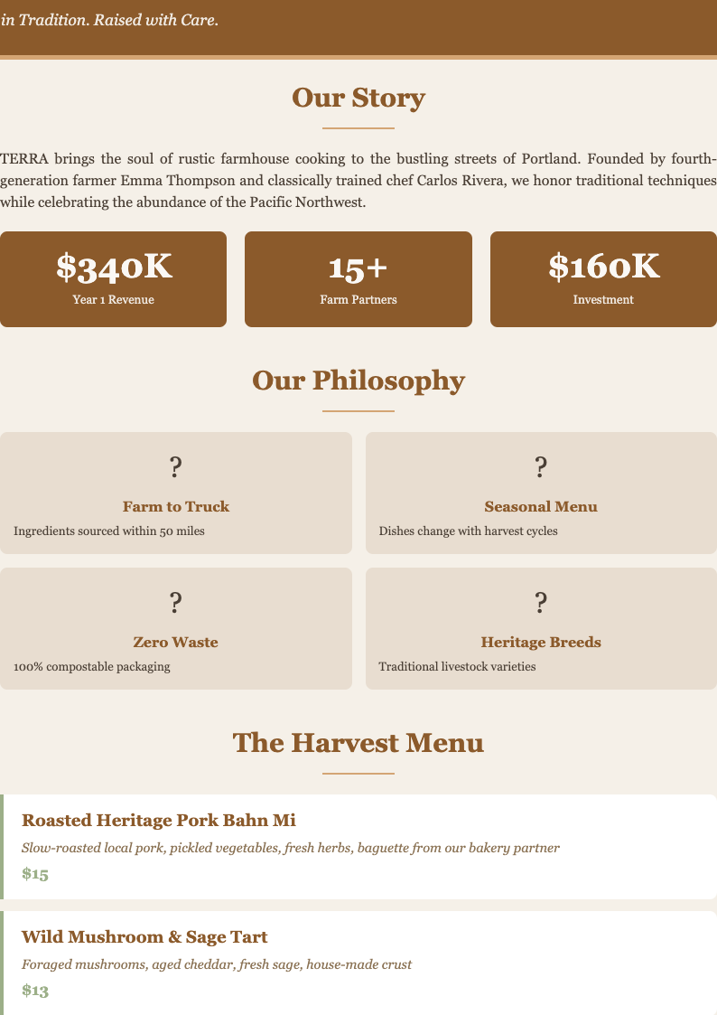 Earth tone natural food truck business plan