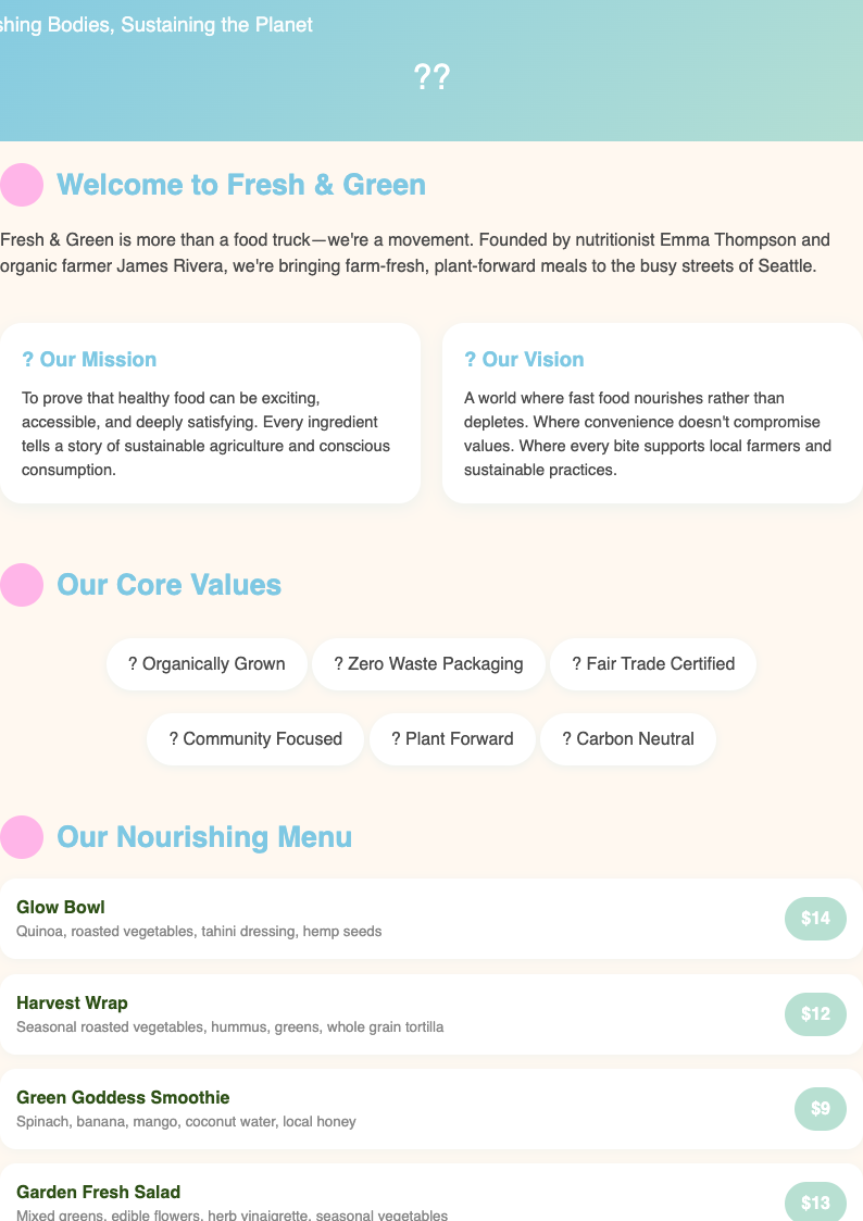 Soft organic food truck business plan