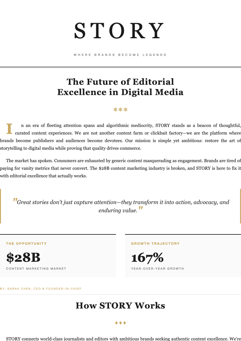 Editorial magazine startup business plan