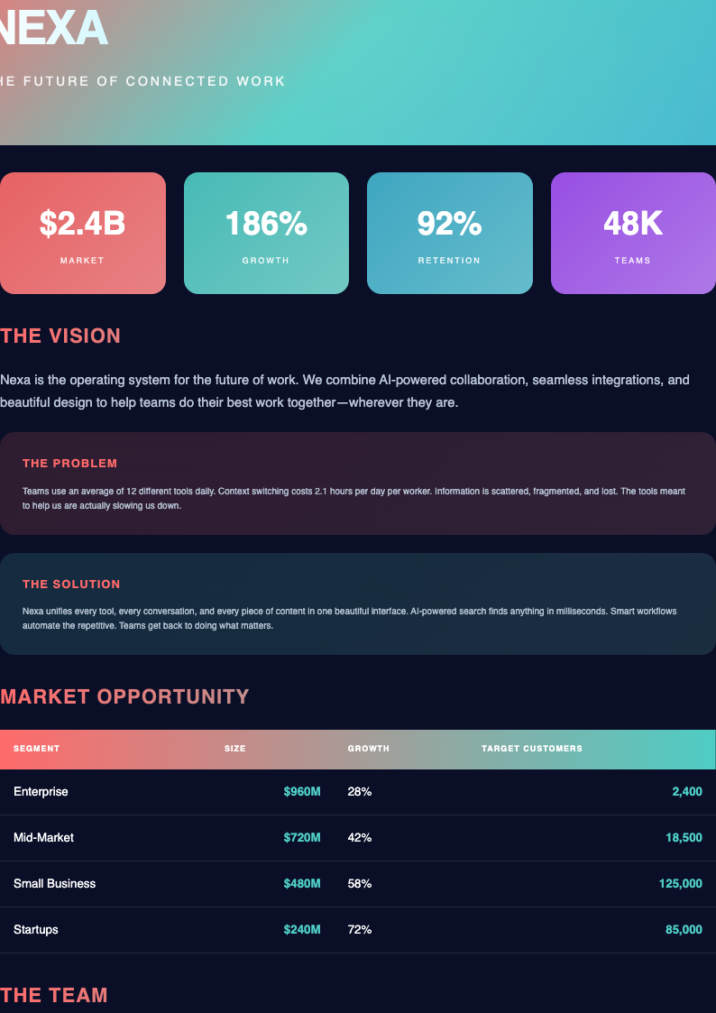 Gradient bold startup business plan