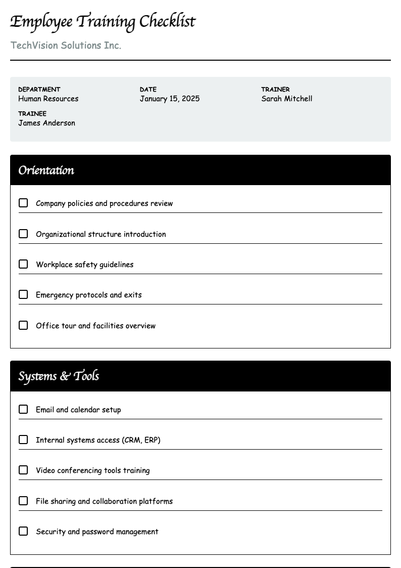 DIY Zine Training Checklist