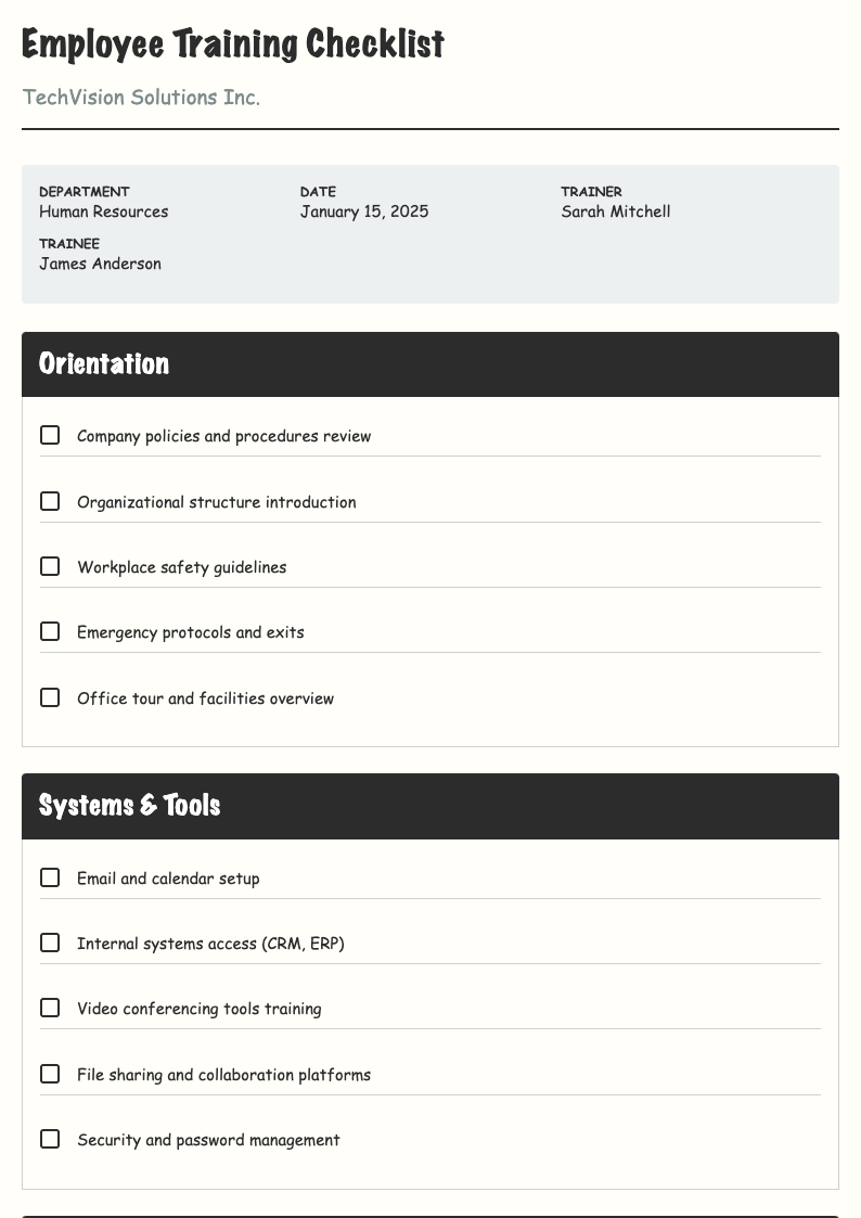 Hand Drawn Sketch Training Checklist