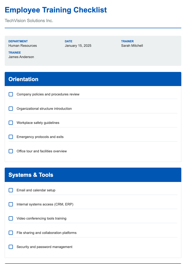 Medical Bill Insurance Training Checklist