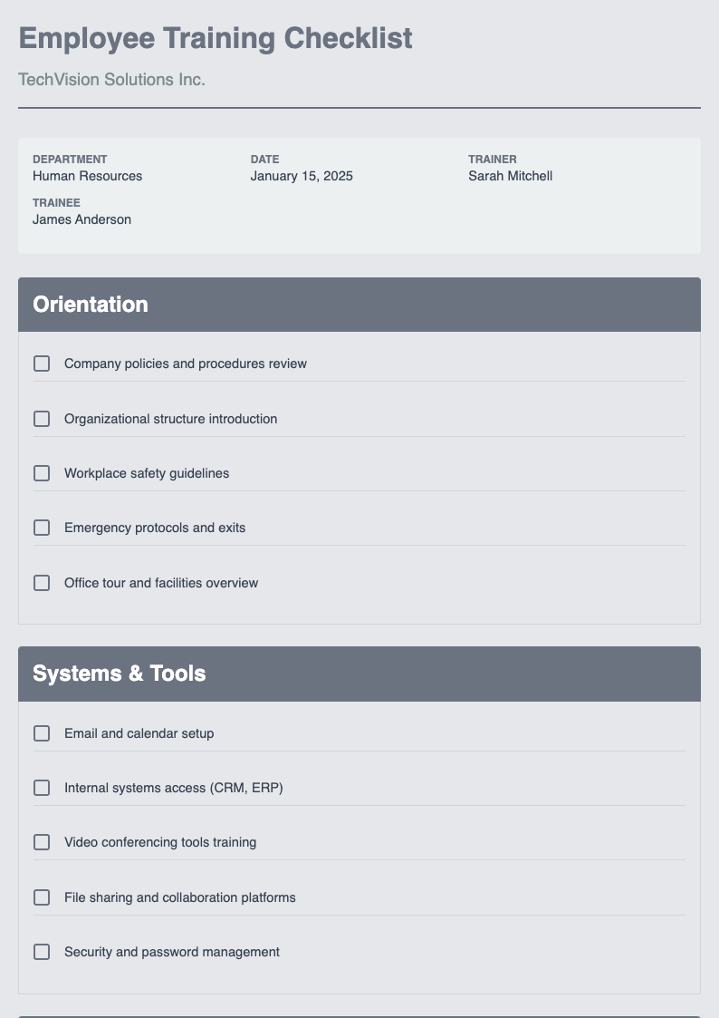 Neomorphism Training Checklist