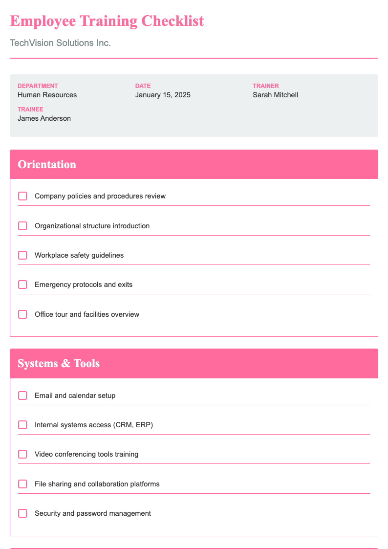 Vaporwave Training Checklist