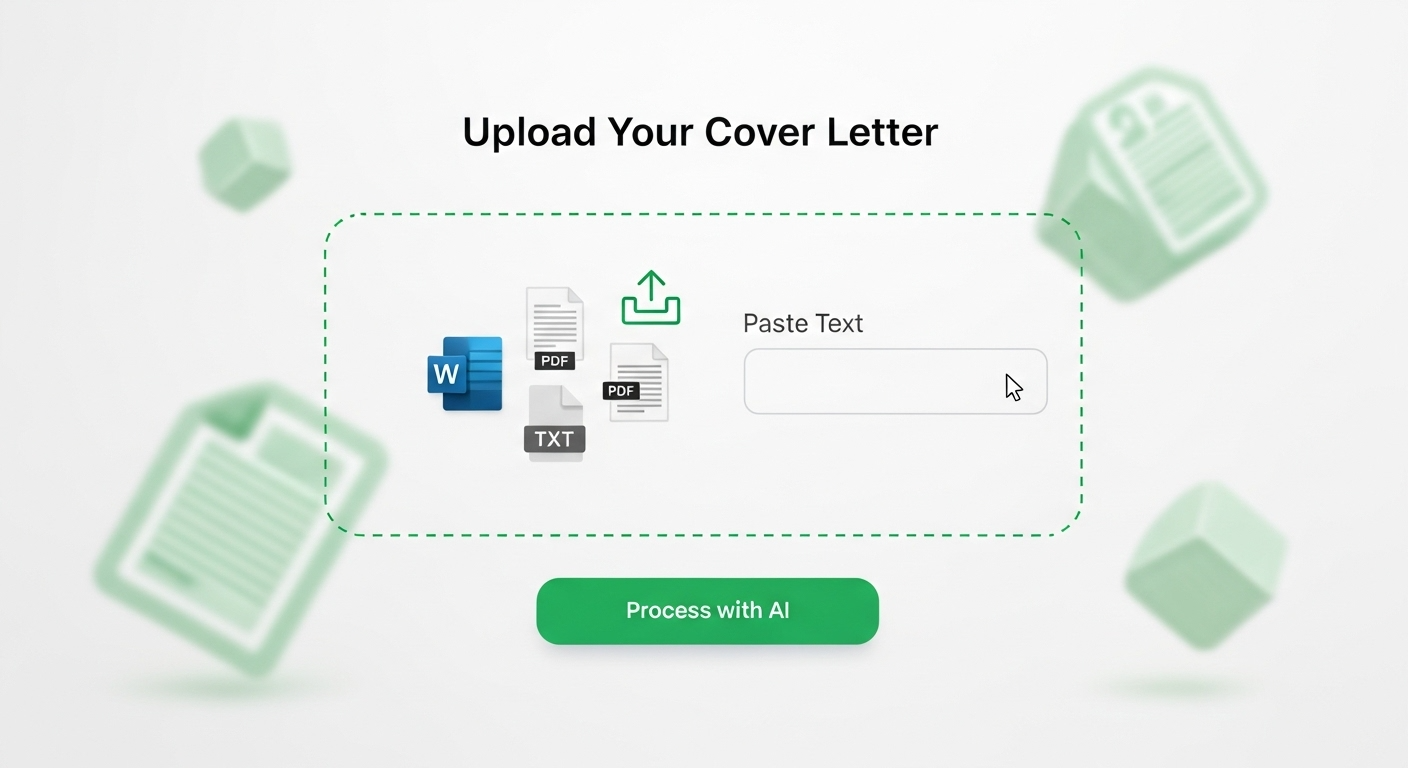 Upload cover letter to AI Cover Letter Formatter