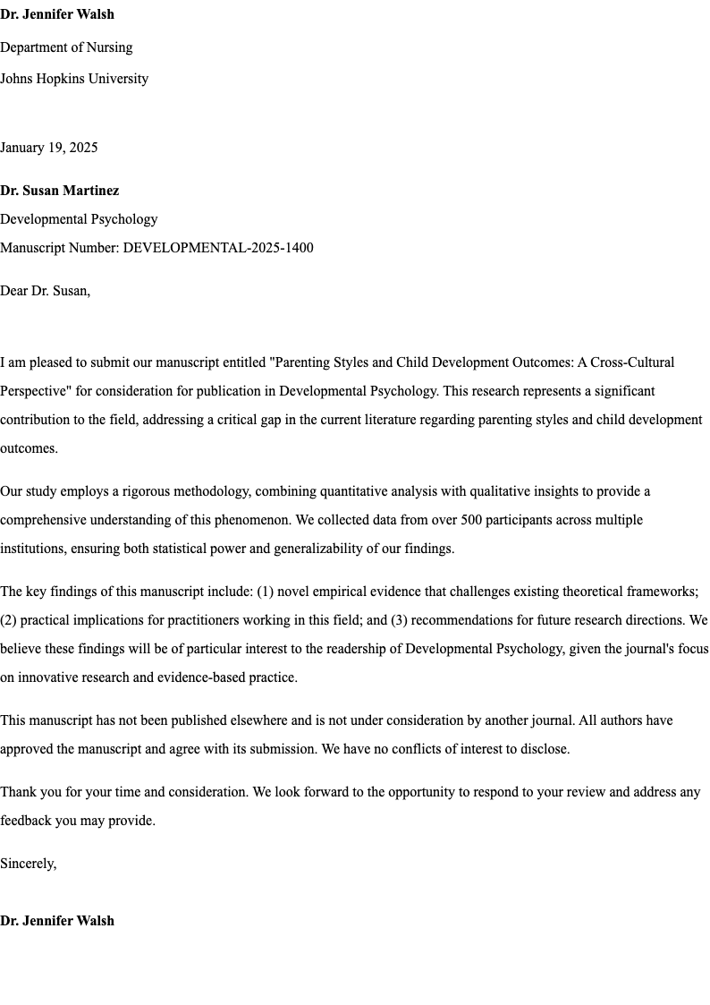 Sidebar accent APA cover letter