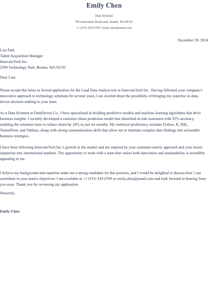 Corporate Grey Elegant Serif Job Cover Letter