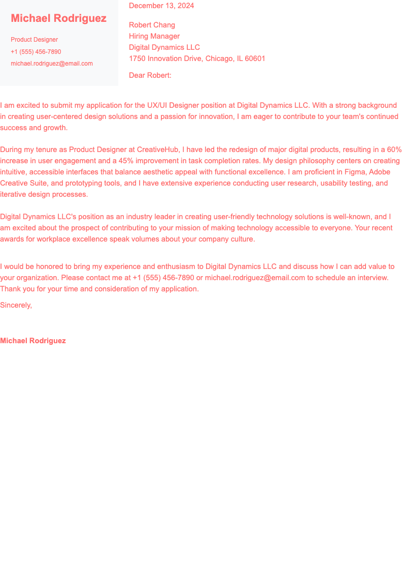 Creative Industry Creative Bold Job Cover Letter