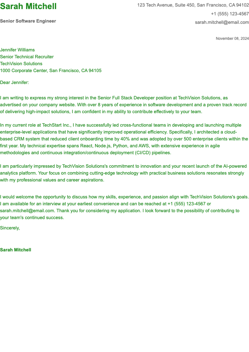 Fresh Green Fresh Sans Job Cover Letter