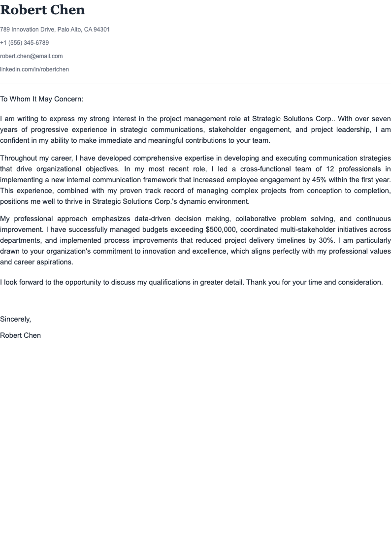 Lined classic cover letter