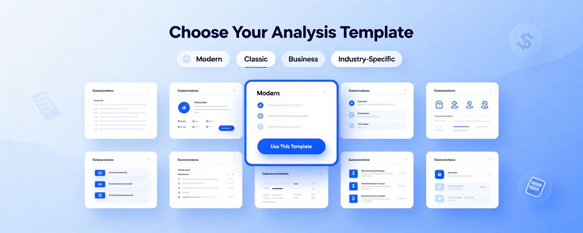 AI-powered analysis visualization showing automated data processing and insights generation