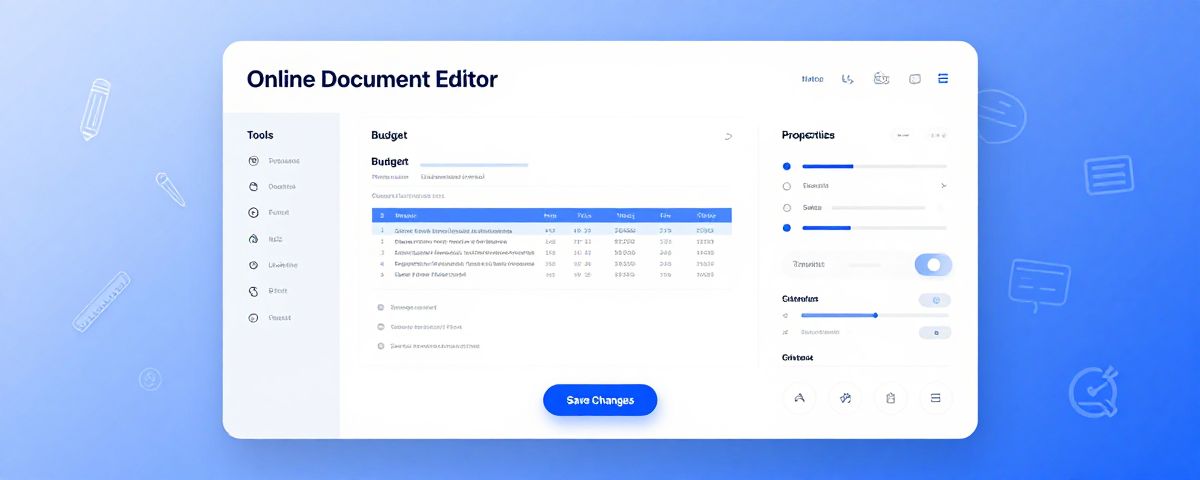 Real-time budget editor interface with intuitive drag-and-drop sections, custom formatting options, and instant preview of budget calculations and charts