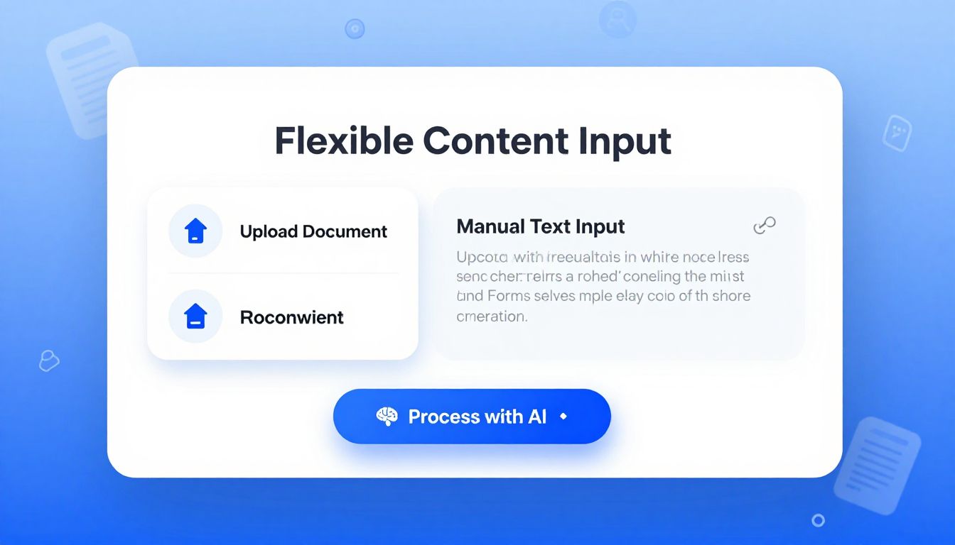 AI Online Form Generation Interface showing automated HTML form creation process