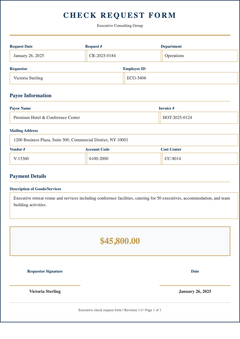 Executive check request form
