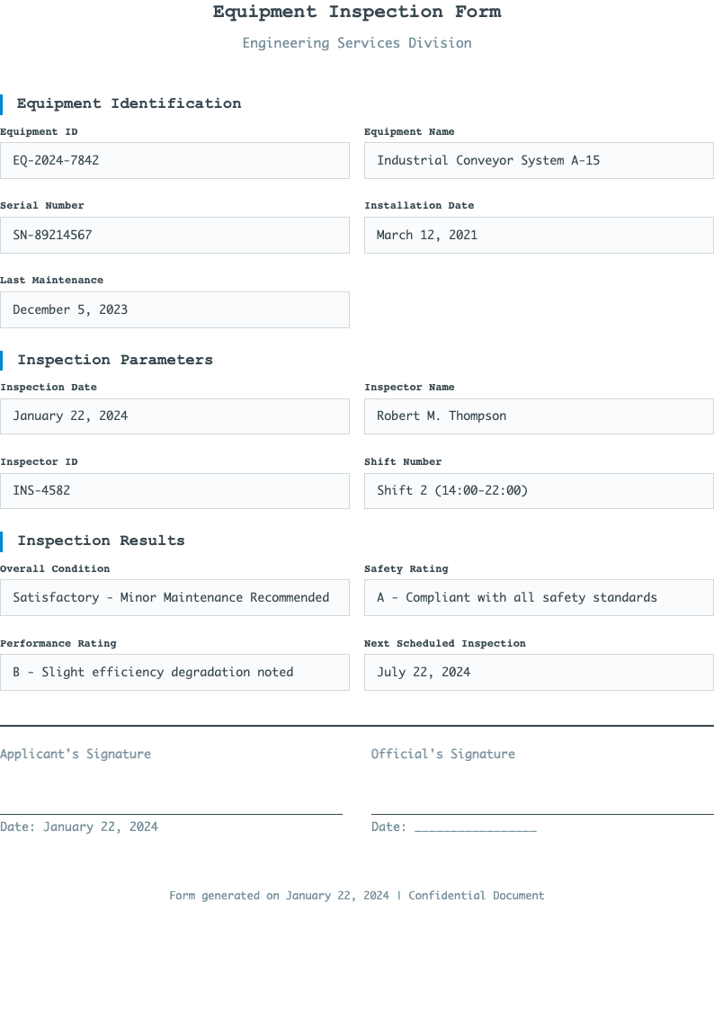 Clean technical forms document