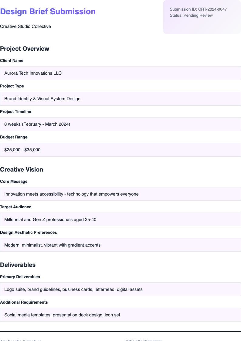 Contemporary creative forms document