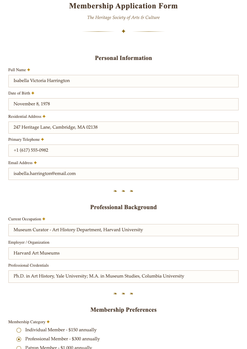 Elegant professional forms document