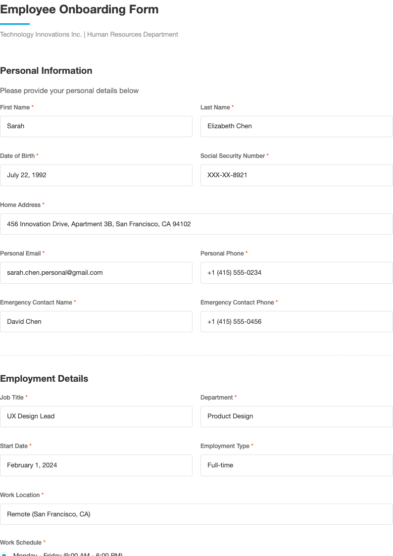 Modern minimalist forms document