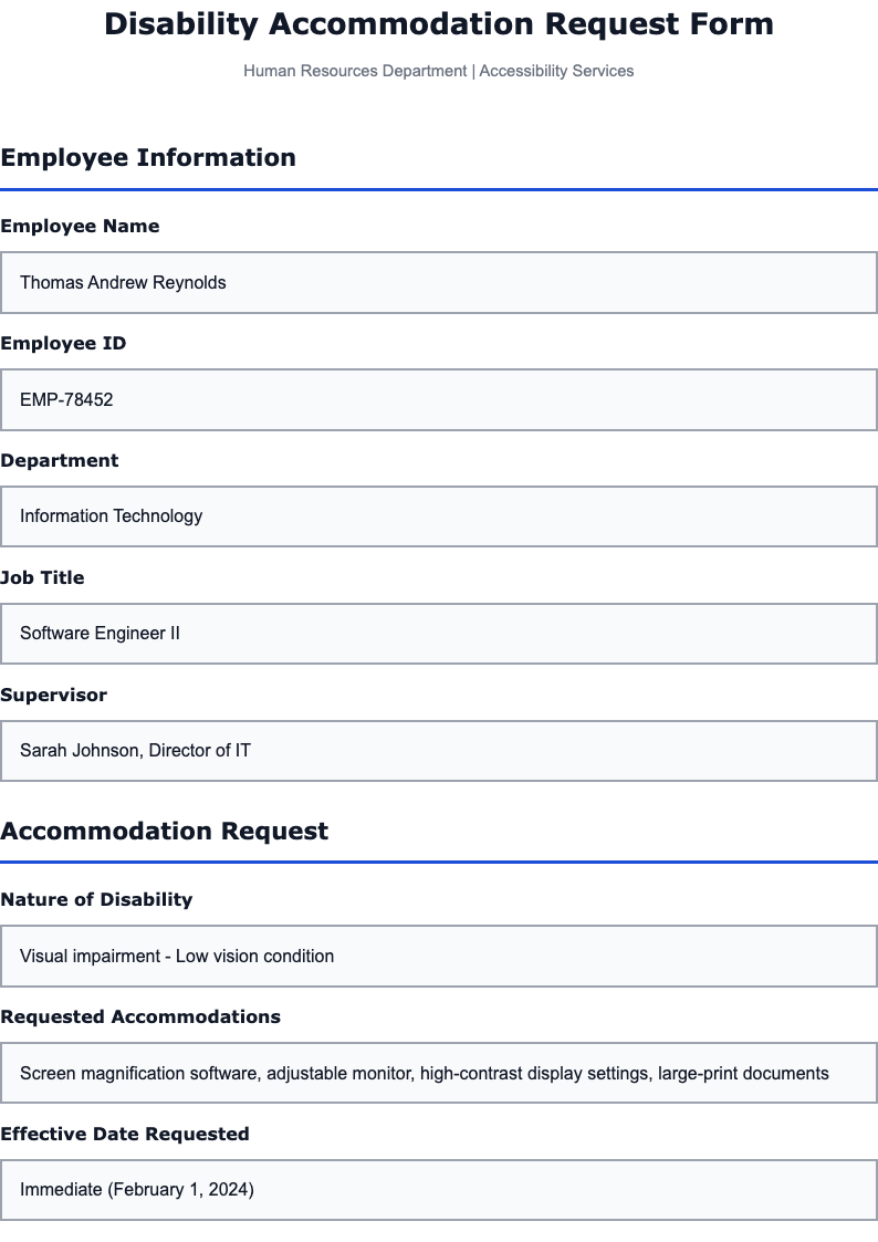 Professional accessible forms document