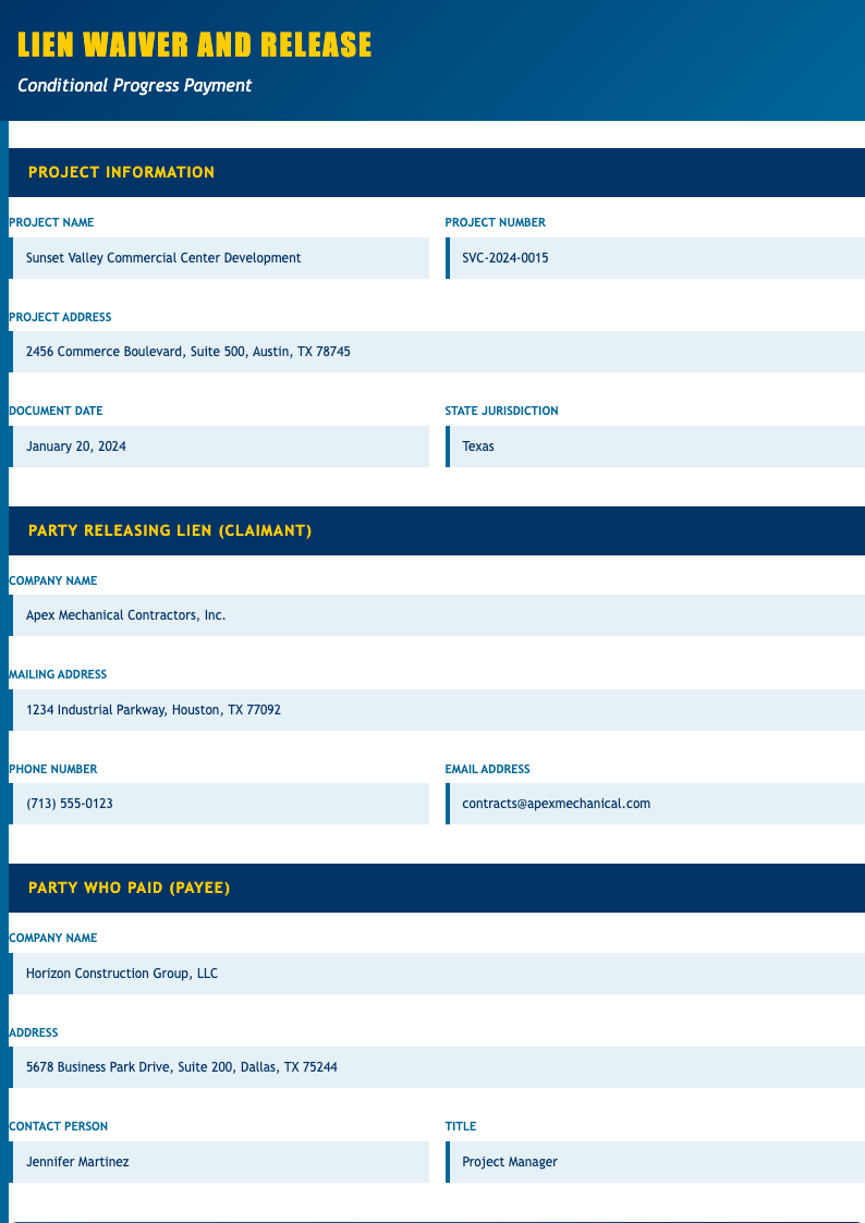 Bold contemporary lien release form