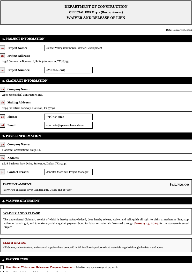 Federal government lien release form