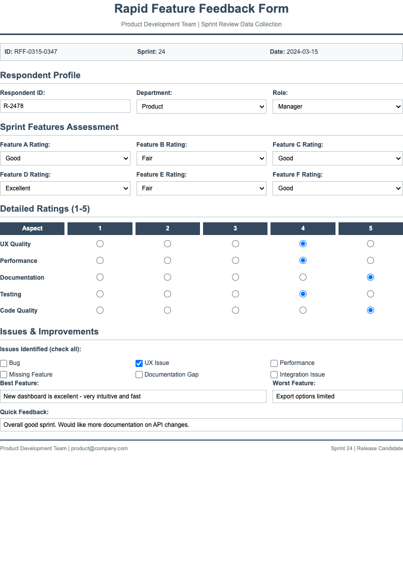 Three column research data collection form