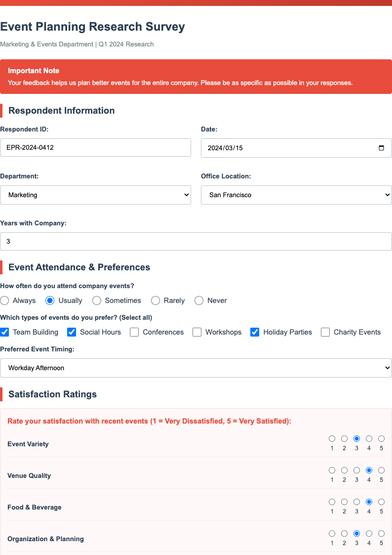 Top accent research data collection form