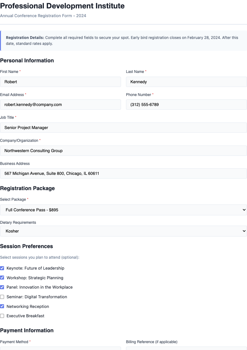 Neutral versatile sample registration form
