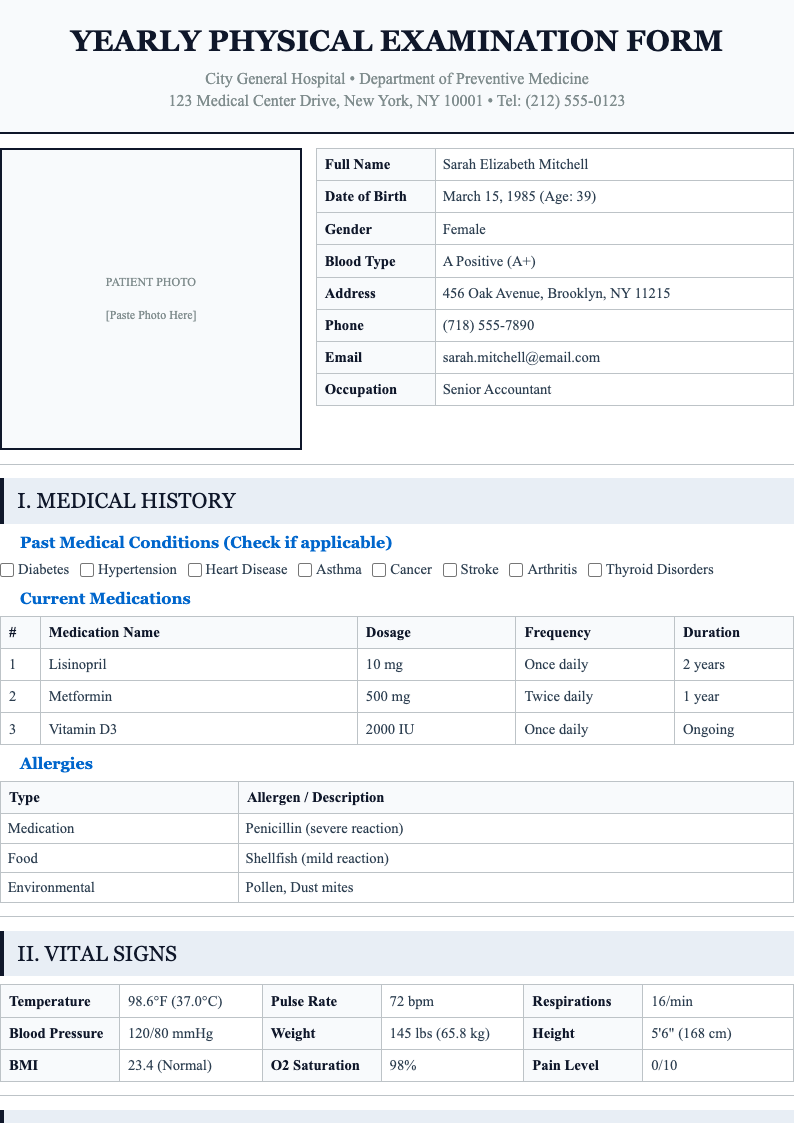 Asymmetric modern yearly physical form