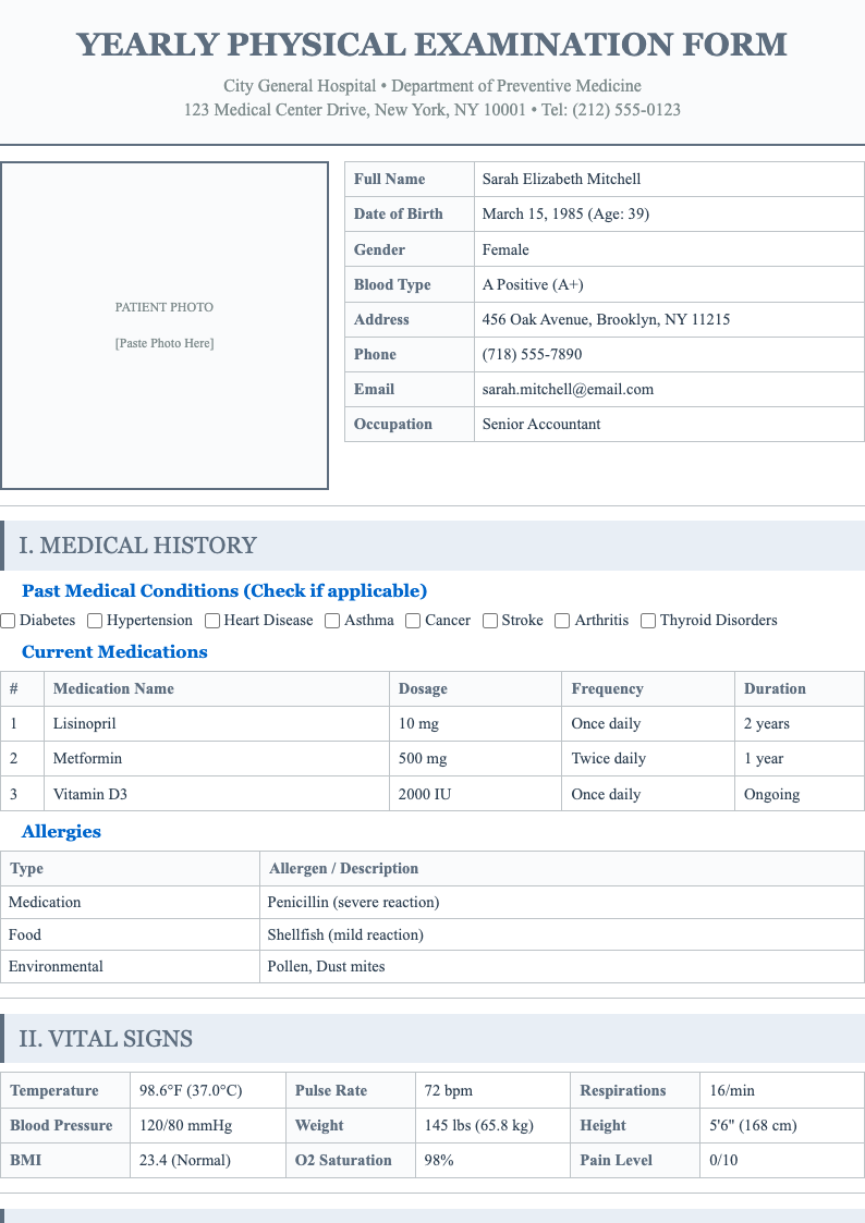 Soft minimalist yearly physical form