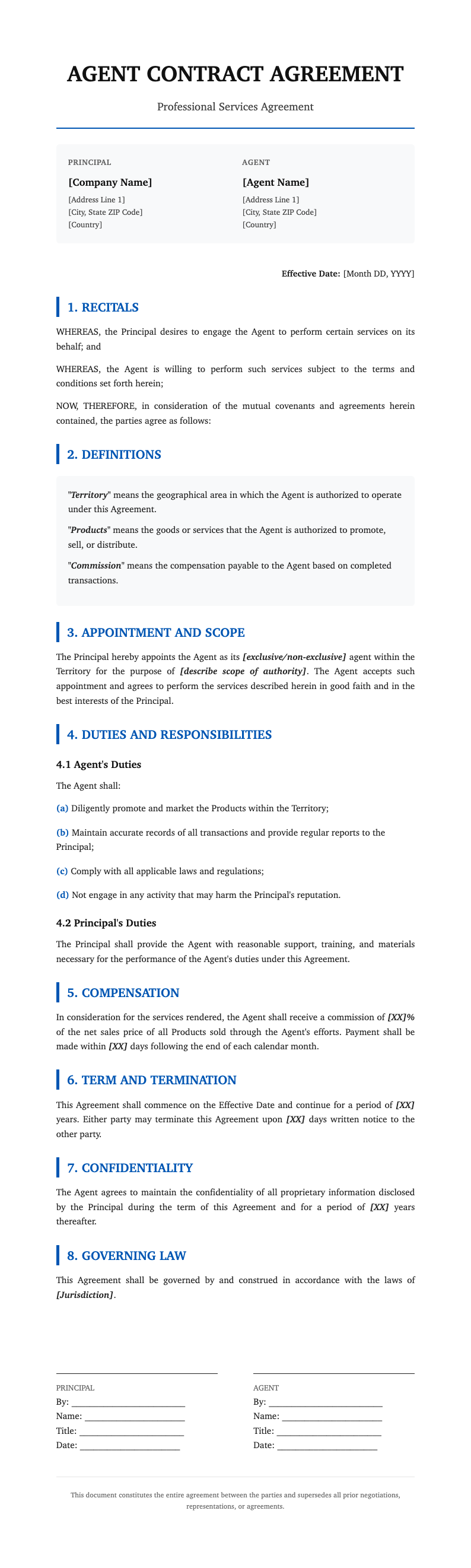 AI Formatter - Free Agent Contract Agreement Generator
