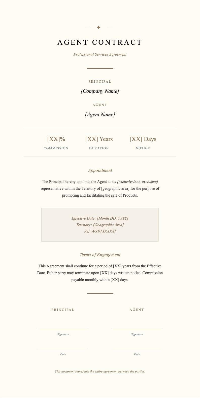 AI Formatter - Free Agent Contract Agreement Templates