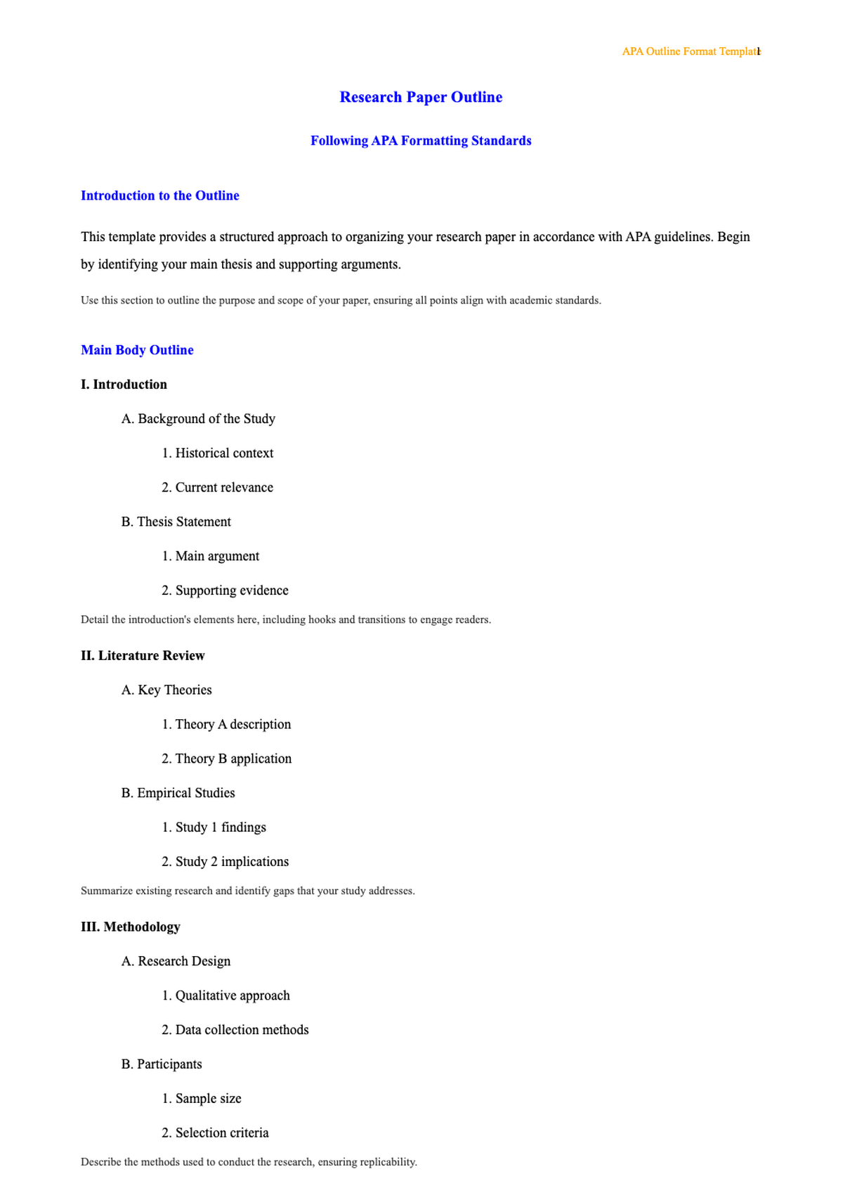 AI Formatter - Free Apa Outline Format Generator