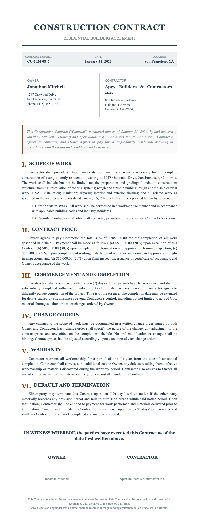 AI Formatter - Free Construction Contract Generator