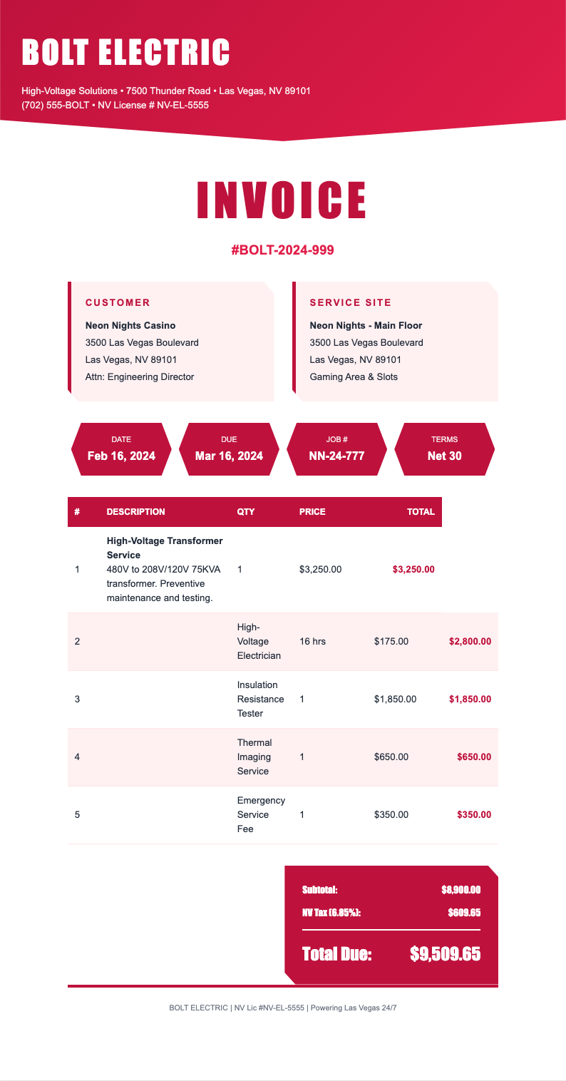 AI Formatter - Free Electrical Invoice Templates