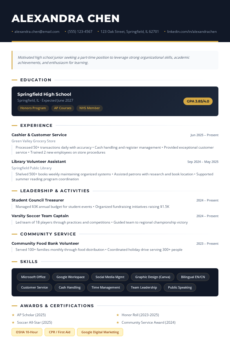 bold-header-impact-high-school-resume