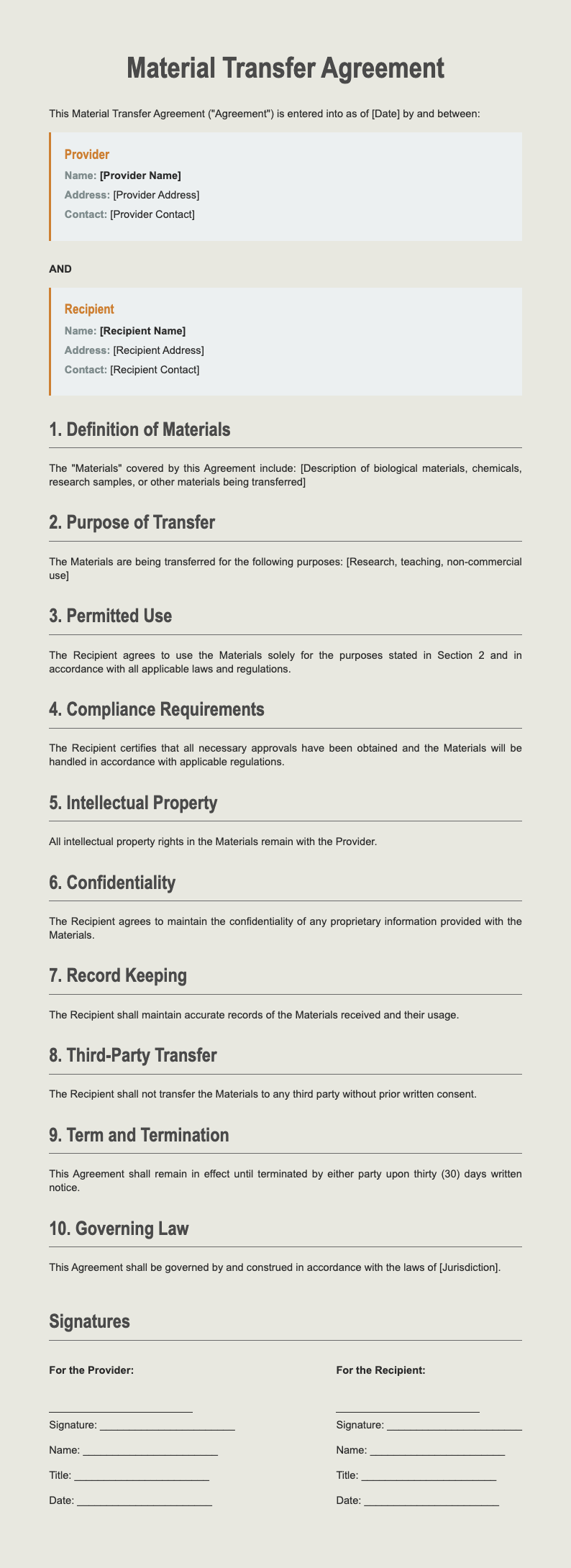 AI Formatter - Free Material Transfer Agreement Templates