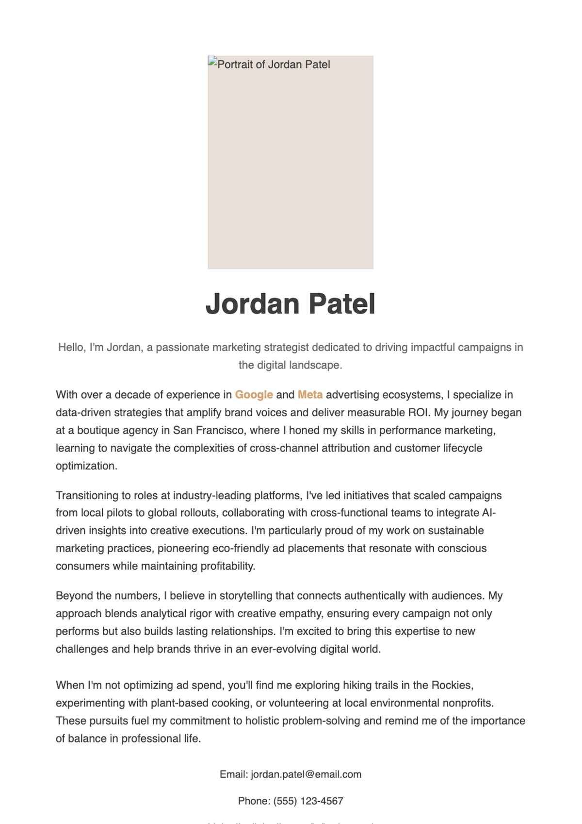 AI Formatter - Free Professional Bio Templates & Examples