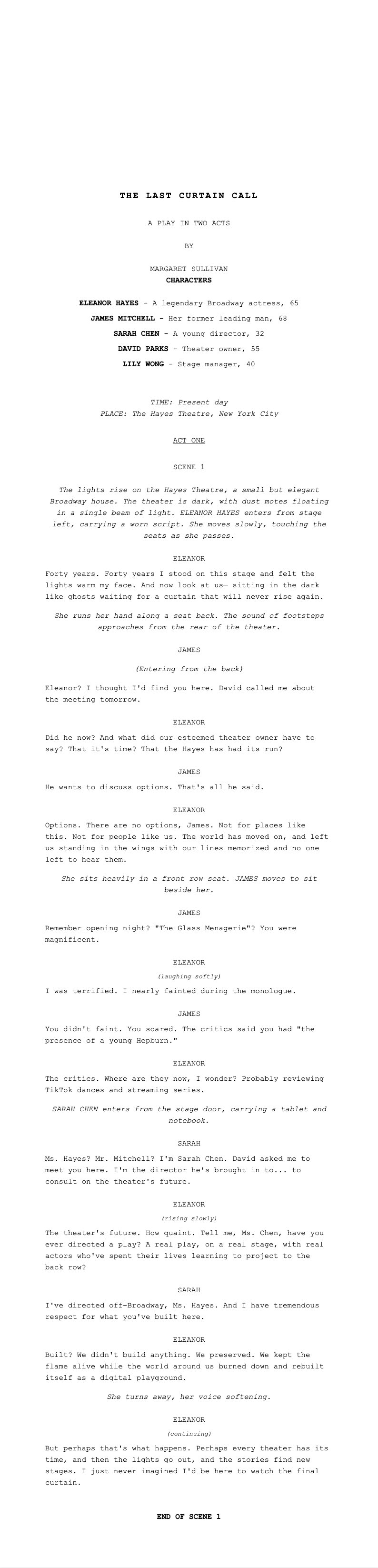 AI Formatter - Free Stage Play Script Format Generator