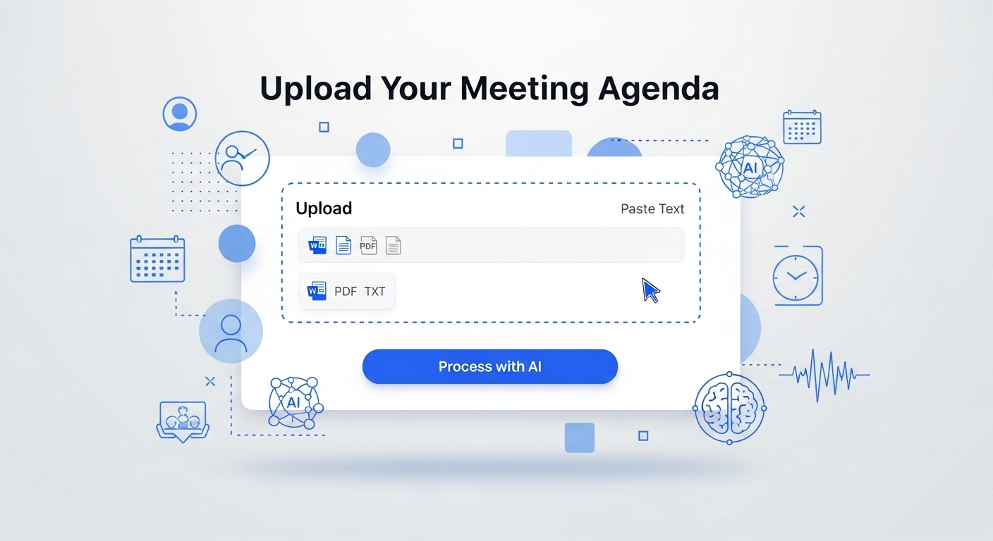 Upload meeting agenda to AI Meeting Agenda Formatter
