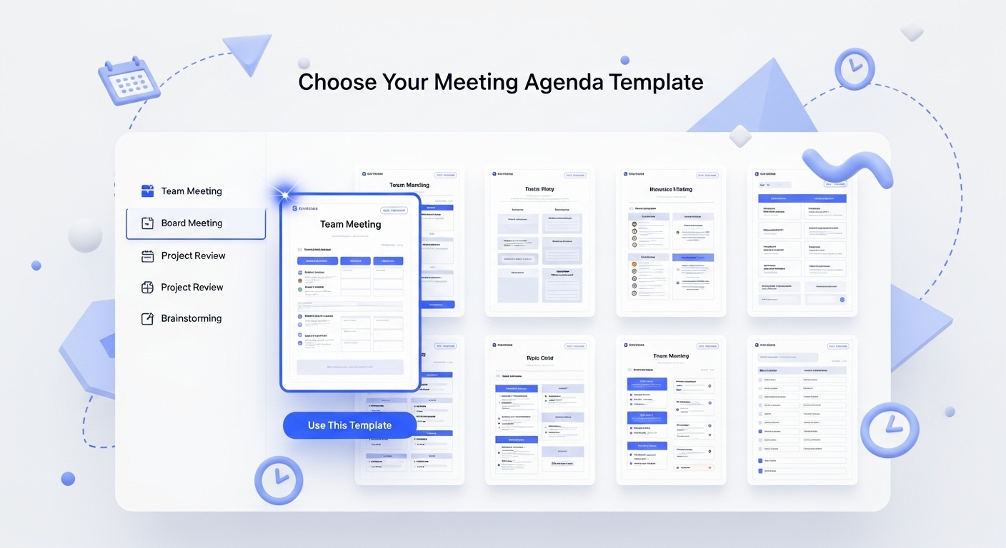 Choose AI meeting agenda format templates