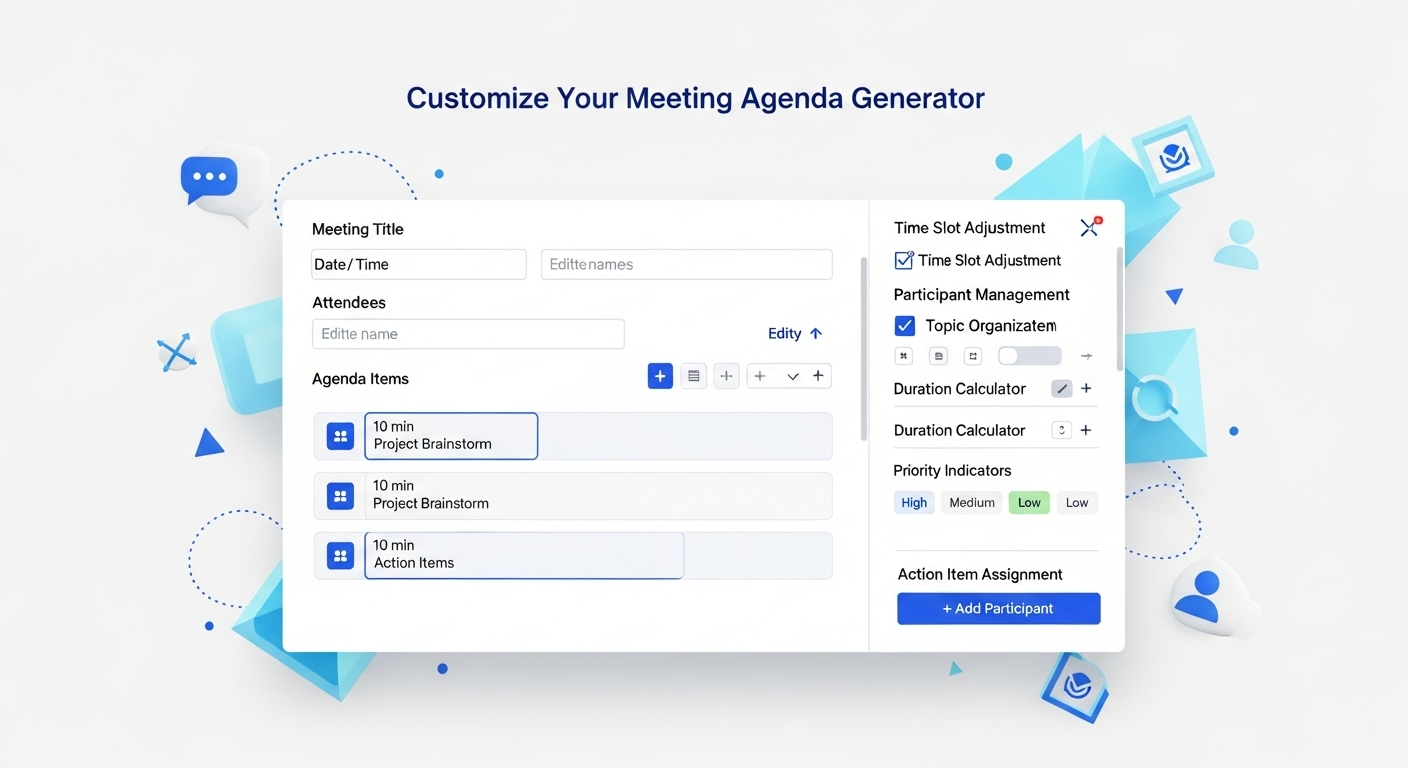 Customize AI meeting agenda formatting and layout