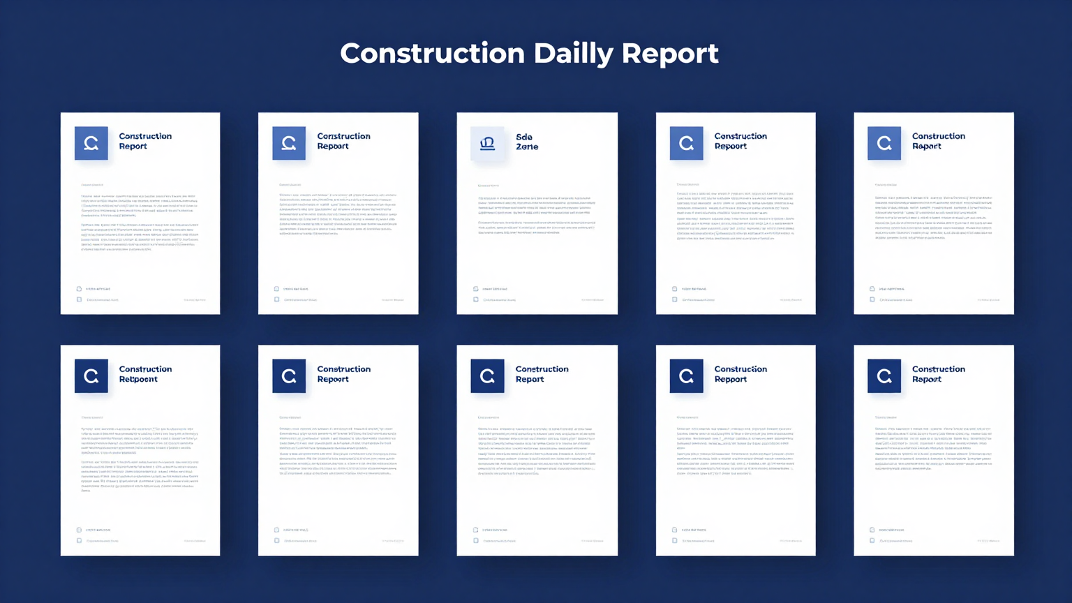 Screenshot of an editable Construction Daily Report template being filled out in a web browser