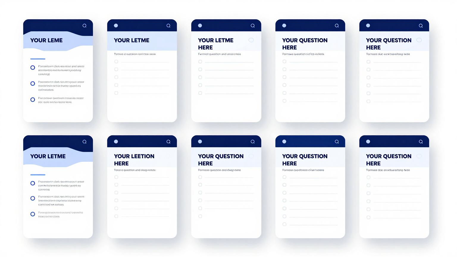 Professional question and answer formatting templates displayed on screen
